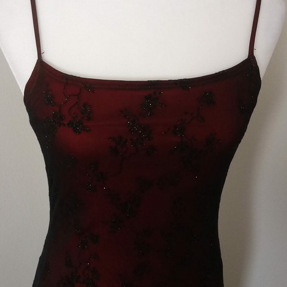 90's Red and Black Maxi Dress Size Medium - Picture 7 of 9